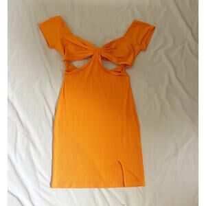 orange cut out mini dress
